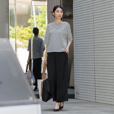 ボーダーカットソー≪洗濯機で洗える／紫外線防止≫