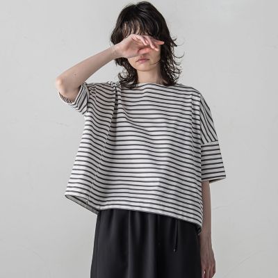 ボーダーカットソー≪洗濯機で洗える／紫外線防止≫