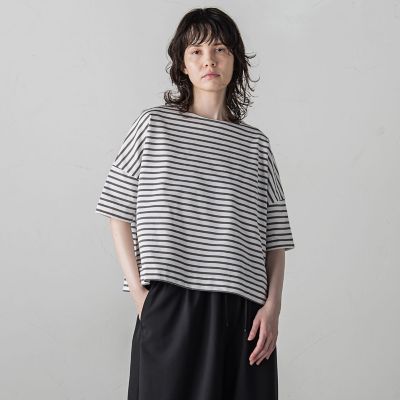 ボーダーカットソー≪洗濯機で洗える／紫外線防止≫