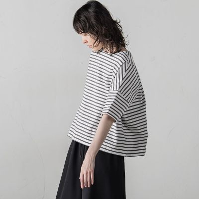 ボーダーカットソー≪洗濯機で洗える／紫外線防止≫