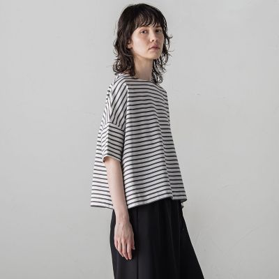 ボーダーカットソー≪洗濯機で洗える／紫外線防止≫