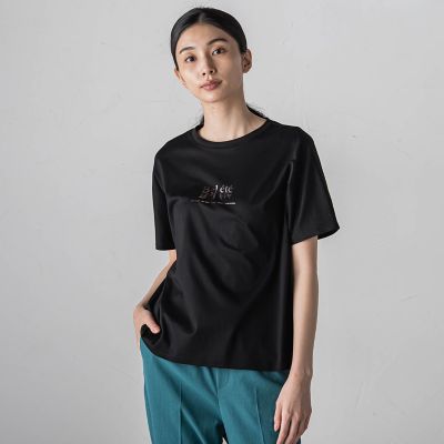 箔プリントロゴＴシャツ≪手洗い可能／吸水速乾／接触冷感≫