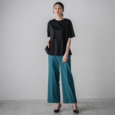ライクアウーヴンケープ風カットソー≪洗濯機で洗える／接触冷感≫