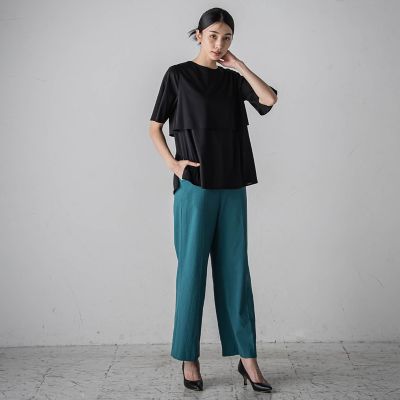 ライクアウーヴンケープ風カットソー≪洗濯機で洗える／接触冷感≫