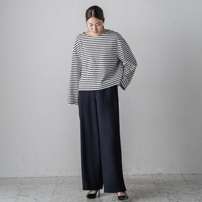 ワイドスリーブボーダーカットソー≪洗濯機で洗える／吸水速乾／紫外線防止≫
