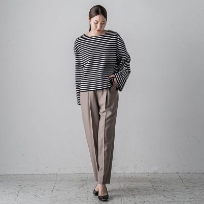ワイドスリーブボーダーカットソー≪洗濯機で洗える／吸水速乾／紫外線防止≫