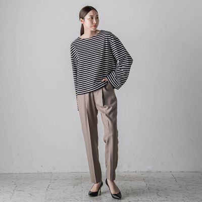 ワイドスリーブボーダーカットソー≪洗濯機で洗える／吸水速乾／紫外線防止≫