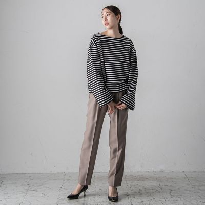 ワイドスリーブボーダーカットソー≪洗濯機で洗える／吸水速乾／紫外線防止≫