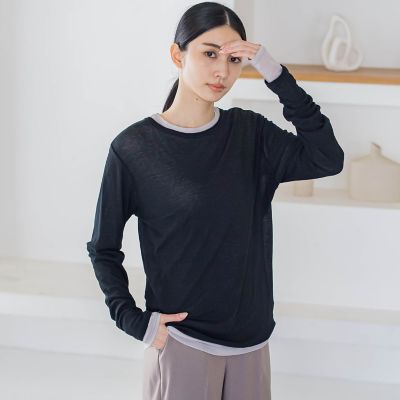 la.f...（Women）/ラ エフ 【カタログ掲載】シアーストレッチフライスカットソー≪洗濯機で洗える≫