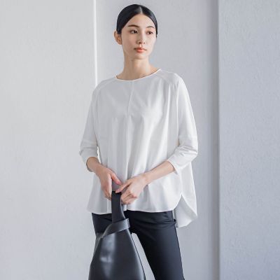 【カタログ掲載】バックリボンマシュマロポンチカットソー≪洗濯機で洗える≫