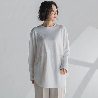 【ｂｉｙｏｒｉ】”どんな着こなしもシャレ見え”ドッキングカットソー≪洗濯機で洗える≫