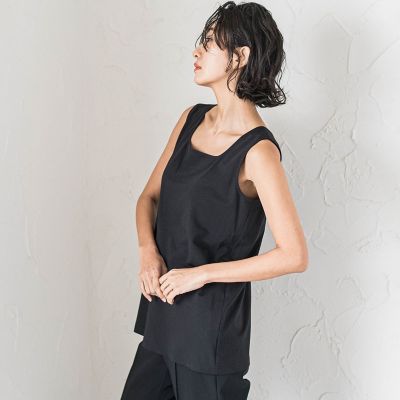 スクエアネックタンクトップ≪洗濯機で洗える≫