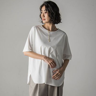 ＜la.f...（Women）＞バックサテンカットソー≪洗濯機で洗える≫