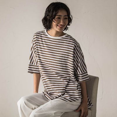 ＜la.f...（Women）＞【ｂｉｙｏｒｉ】ビッグシルエットＴシャツ≪手洗い可能≫