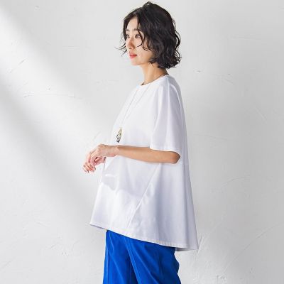 バックフレアカットソー≪洗濯機で洗える≫