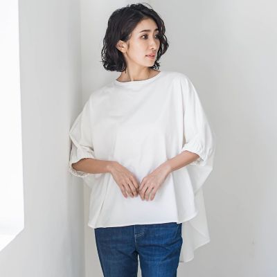 ＜la.f...（Women）＞【ｂｉｙｏｒｉ】異素材ドルマンプルオーバー≪手洗い可能≫