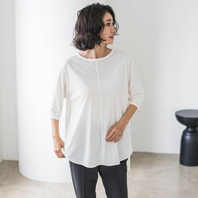 【SALE】la.f...（Women）/ラ エフ "ブラウスのような"万能Tシャツ&#8810;洗濯機で洗える&#8811; 01ホワイト トップス【三越伊勢丹/公式】