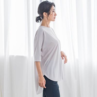 tシャツ 「biyori」“ブラウスのような”万能Tシャツ「洗濯機で洗える」 レディース la.f tシャツ 「biyori」“ブラウスのような”万能Tシャツ