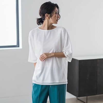 トリコットシフォンカットソー≪洗濯機で洗える≫