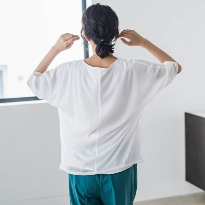 トリコットシフォンカットソー≪洗濯機で洗える≫