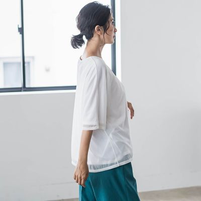 トリコットシフォンカットソー≪洗濯機で洗える≫