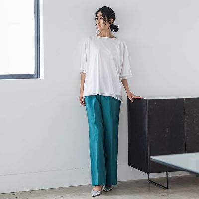 トリコットシフォンカットソー≪洗濯機で洗える≫