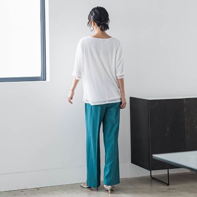 トリコットシフォンカットソー≪洗濯機で洗える≫