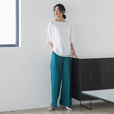 トリコットシフォンカットソー≪洗濯機で洗える≫