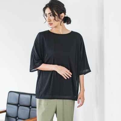 トリコットシフォンカットソー≪洗濯機で洗える≫