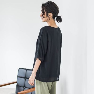 トリコットシフォンカットソー≪洗濯機で洗える≫
