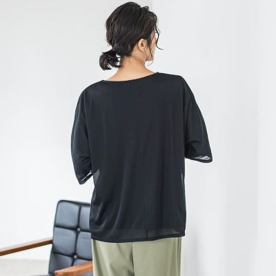 トリコットシフォンカットソー≪洗濯機で洗える≫
