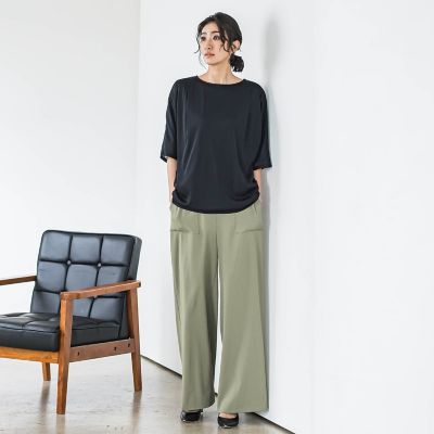 トリコットシフォンカットソー≪洗濯機で洗える≫