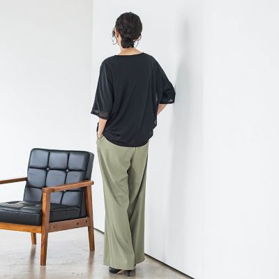 トリコットシフォンカットソー≪洗濯機で洗える≫
