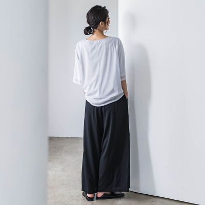 トリコットシフォンカットソー≪洗濯機で洗える≫