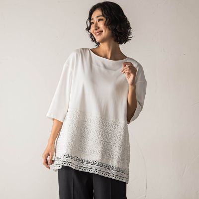 ＜la.f...（Women）＞【ｂｉｙｏｒｉ】”裾に咲くレース”日常がさりげなくときめきくカットソー≪洗濯機で洗える≫