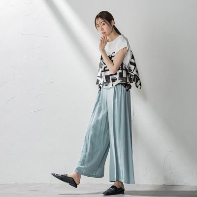 【ＷＥＢ限定】配色スカーフプリントカットソー≪洗濯機で洗える≫