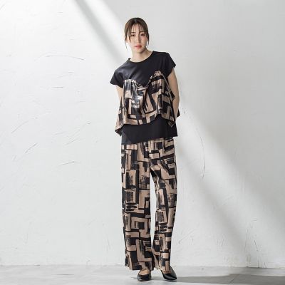 【ＷＥＢ限定】配色スカーフプリントカットソー≪洗濯機で洗える≫