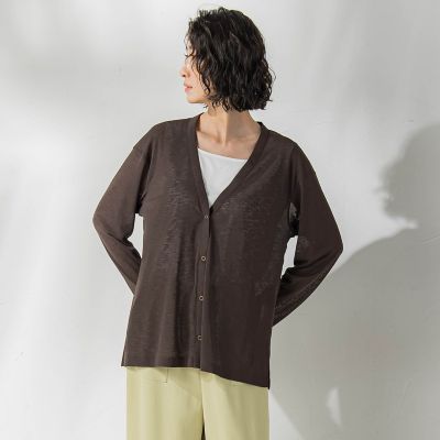 ＜la.f...（Women）＞シアーＶネックカットソー≪洗濯機で洗える≫