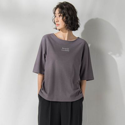【ｂｉｙｏｒｉ】刺繍ロゴＴシャツ≪洗濯機で洗える≫