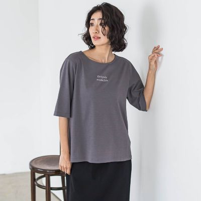 【ｂｉｙｏｒｉ】刺繍ロゴＴシャツ≪洗濯機で洗える≫