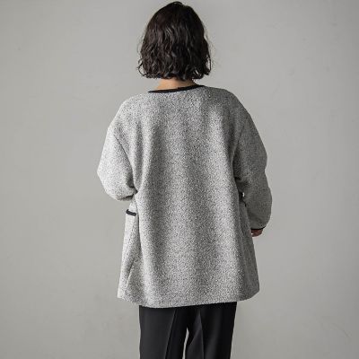 biyori】”ストレスフリーな着心地”ツイードジャージカーディガン