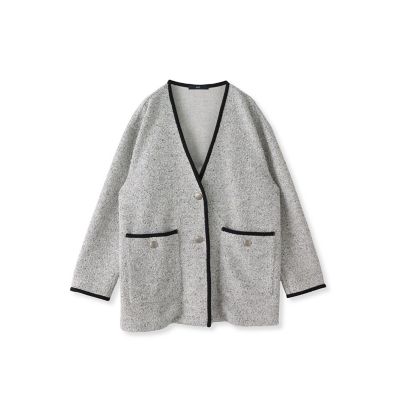 biyori】”ストレスフリーな着心地”ツイードジャージカーディガン