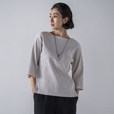 ＜la.f...（Women）＞”体型を気にせず着られる”リブカットソー≪手洗い可能≫