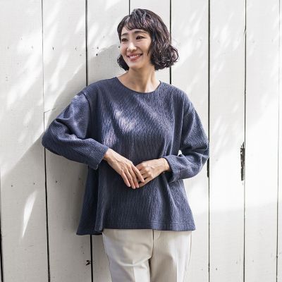 ＜la.f...（Women）＞つぶつぶジョーゼットカットソー≪洗濯機で洗える≫