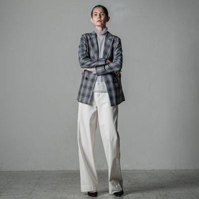 ＜la.f...（Women）＞イスコワイドフレアホワイトデニムパンツ≪洗濯機で洗える≫