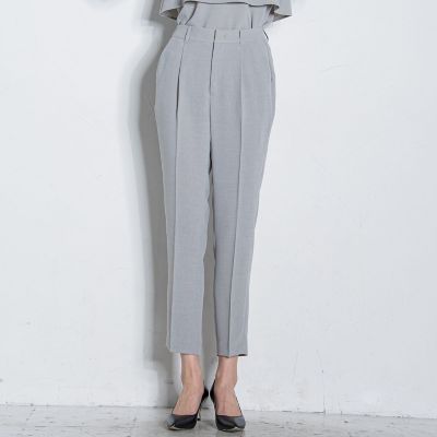 メランジツイルタックテーパードパンツ≪洗濯機で洗える／セットアップ対応≫