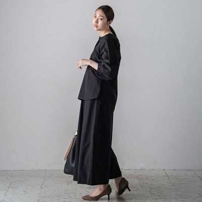 ボリュームワイドタフタパンツ≪洗濯機で洗える／セットアップ対応≫