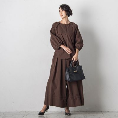 ボリュームワイドタフタパンツ≪洗濯機で洗える／セットアップ対応≫