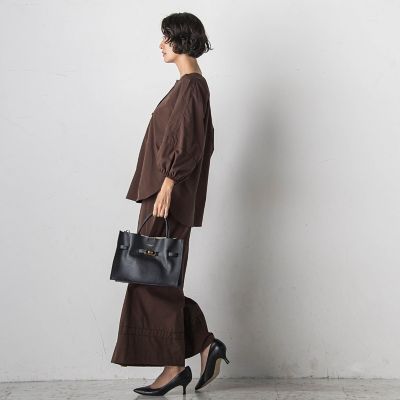 ボリュームワイドタフタパンツ≪洗濯機で洗える／セットアップ対応≫