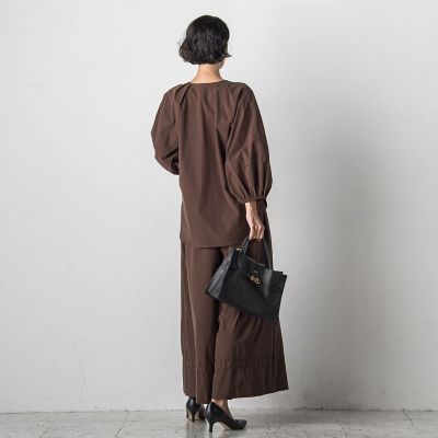 ボリュームワイドタフタパンツ≪洗濯機で洗える／セットアップ対応≫